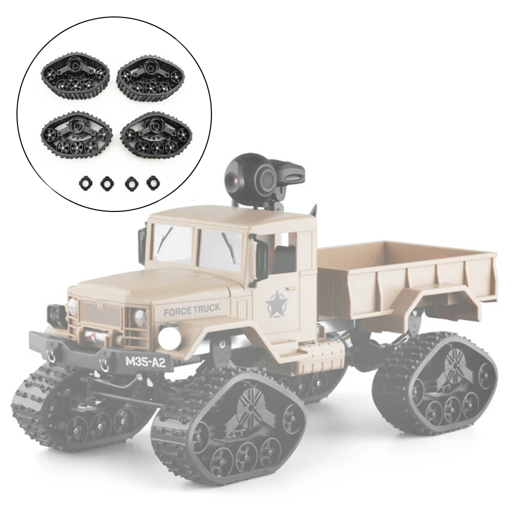 

4Pcs Durable Professional Track Wheel RC Car Snow Tire Easy Use Rubber Military Truck Parts Replacement DIY Pars For WPL 1/16