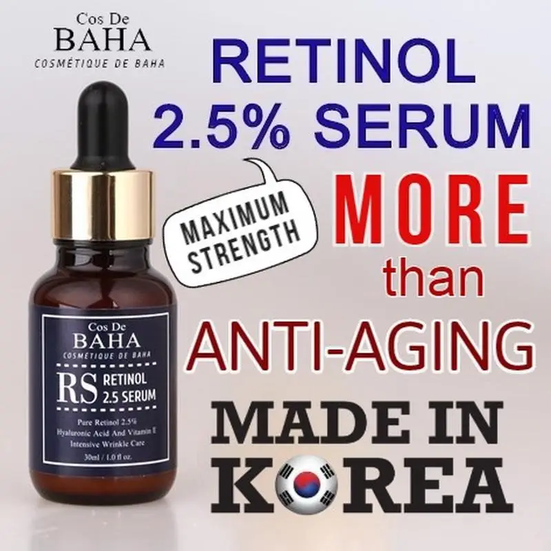 

Cos De BAHA Retinol 2.5% Serum 30ml with Hyaluronic Acid, Vitamin E