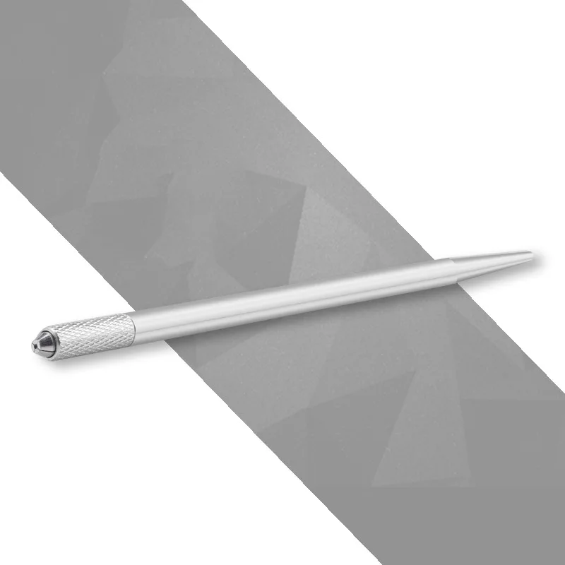 Silver 04 1 шт. вышитые брови тату микроблейдинг аппарат для татуажа ручной Перманентный макияж ручка для круглых игл лезвия микро - Цвет: Silver 04