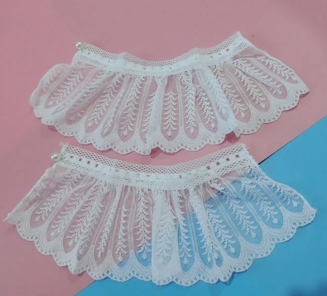 White Lace Новые Горячие Поддельные рукава Осень дикий свитер декоративные рукава хлопок плиссированные запястья плиссированные органные Поддельные рукава универсальные поддельные манжеты - Цвет: White Lace