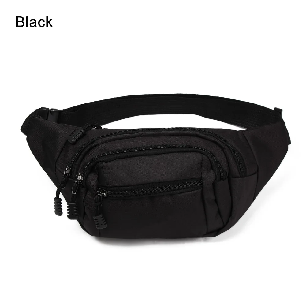 black New Fashion Polyester Waterproof Cycling Bum Bag Outdoor Phone Anti-theft Pack Belt Bags Sports Running Waist Pocket Jogging - Цвет: black