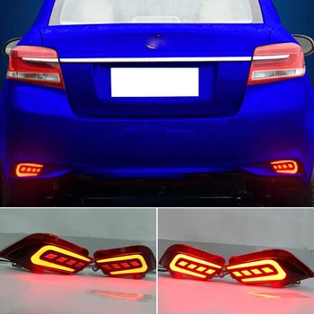 

CSCSNL 2Pcs LED Rear Bumper Reflector Fog Lamp For Toyota Vios 2016 2017 2018 Bumper Light Brake Light Warning Light