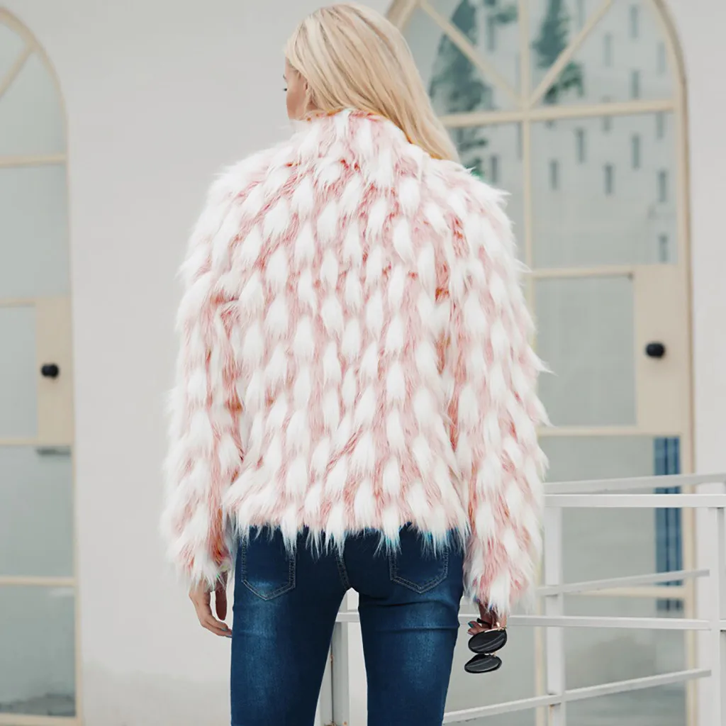 Veste femme manteau femme зимнее пальто для женщин дамское теплое пальто из искусственного меха куртка в горошек с отложным воротником Верхняя одежда chaqueta mujer