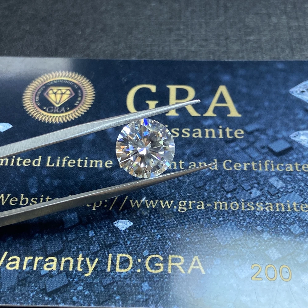 10mm 8 Heart 8 Arrow Round Brilliant Cut  Synthetic Moissanite Loose Gemstone in Low Price