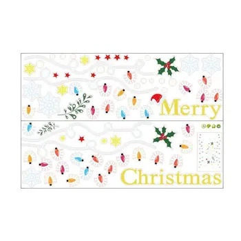 

Merry Christmas Light String Pattern Wall Stickers Removable Christmas Decor Wall decals Window Sticker Christmas Ornaments
