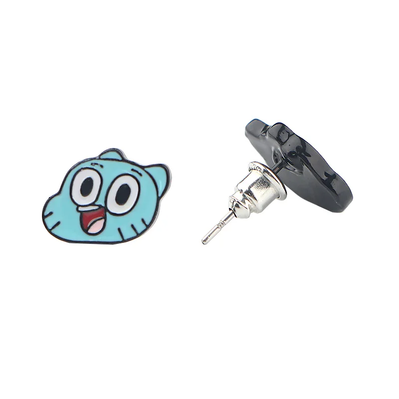 K880, 1 пара, удивительный мир, Gumball, милые серьги-гвоздики для женщин, детей, эмаль, пирсинг, серьги, ювелирные изделия, подарки для девочек