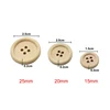 50 Pcs Wooden Buttons Natural Color Round 4 Holes Buttons Sewing Scrapbooking Home DIY Sewing Accessories 15/20/25mm 6