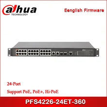 Сетевой видеорегистратор Dahua PFS4226-24ET-360 24-Порты и разъёмы коммутатор питания через ethernet Поддержка PoE, PoE+, совмещенный дальний/PoE