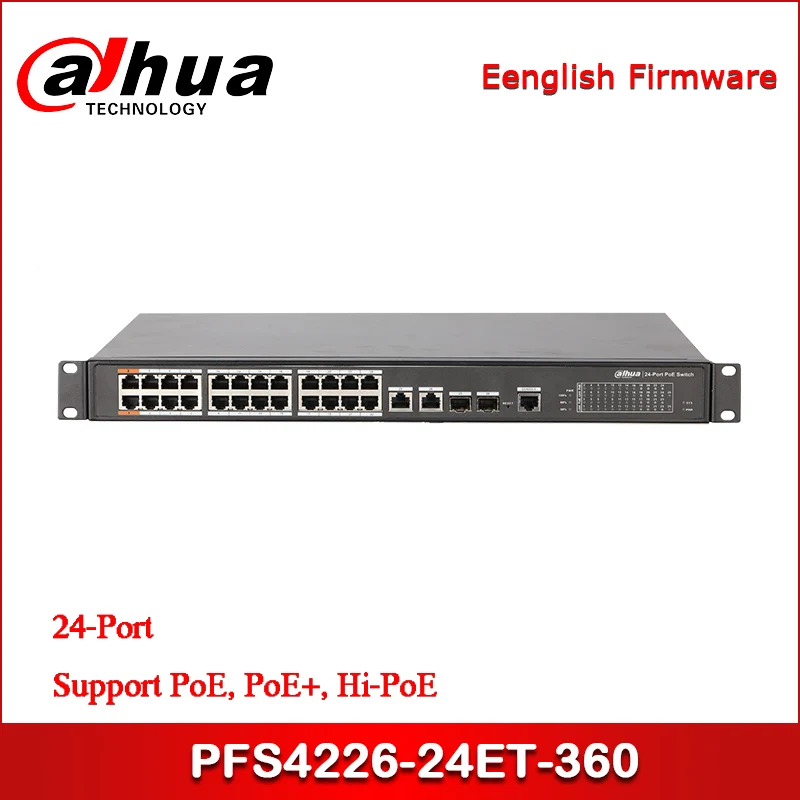 

Dahua PFS4226-24ET-360 24-Port PoE Switch Support PoE, PoE+, Hi-PoE