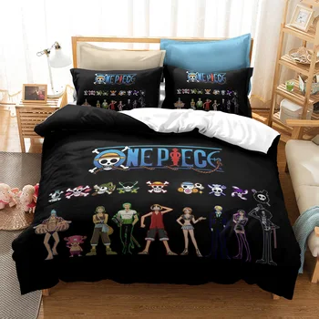 

3D Bedding Set ONE PIECE Japan Cartoon Anime Luffy Chopper Duvet Cover for kids Bed Cover 3d Quilt children Home Textiles 3PCS