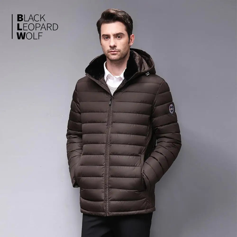 Blackleopardwolf Новинка зимняя мужская куртка кофейный светлый пуховик мужская ветрозащитная теплая парка осенне-зимняя мода BL-871
