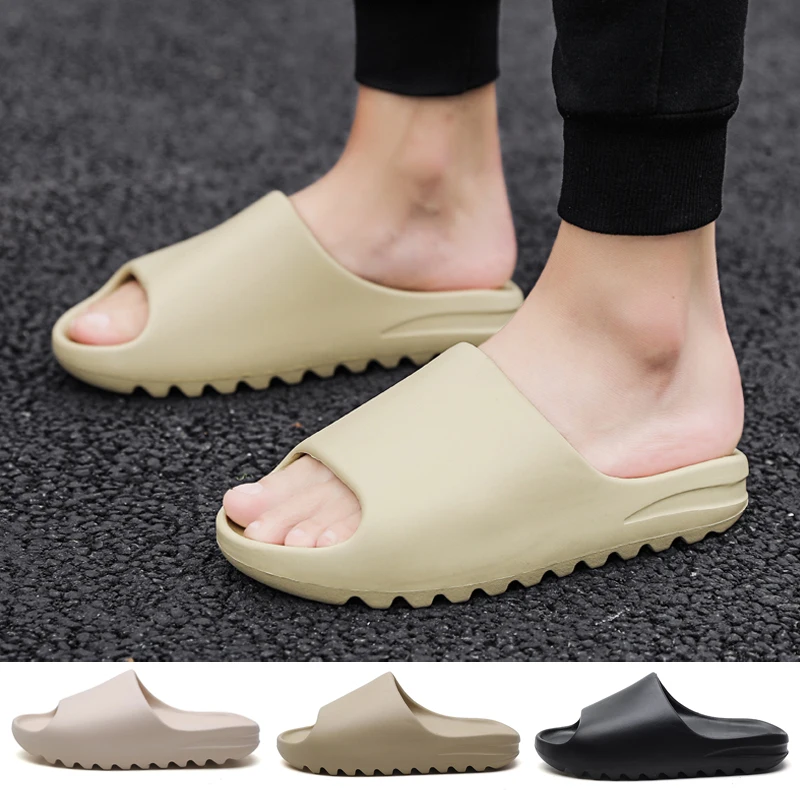 

Summer Men Open Toe Slippers Breathable Comfy Anti Slip Sandals Home Shoes