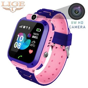 

LIGE smart watch for kids LBS positioning Tracker IP67 waterproof baby watch SOS one click call for help support SIM card + box