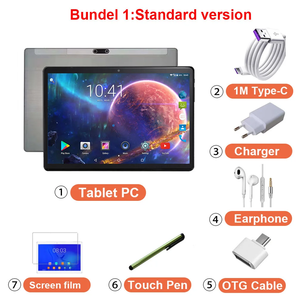 note taking tablet with pen Global Version Cheap 4G Phone 10.1 inch Tablet Android 13MP GPS Gaming PC Tablets Metal Cover Long Life Deca Core Tablet 10 best writing tablet Tablets