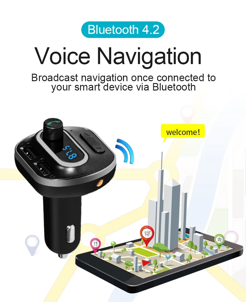 T19 FM передатчик, bluetooth-ресивер ручной автомобильный комплект MP3-плеер Поддержка tf-карты U диск ЖК-дисплей с usb-адаптером зарядного устройства