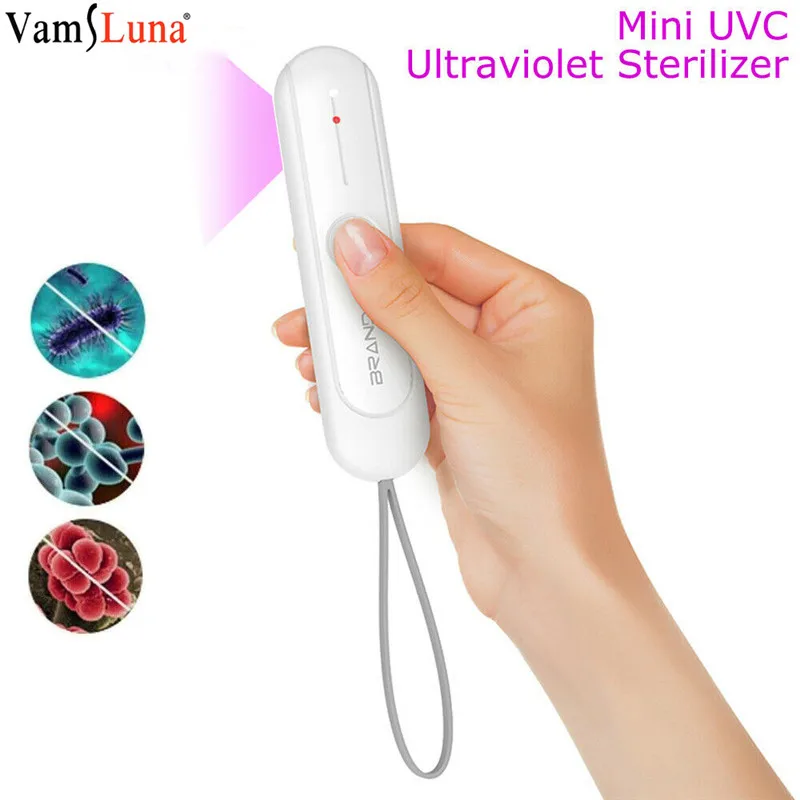 UV Disinfection Lamp Ultraviolet Sterilization Light Portable Germicidal Lamp UVC Sanitizer Wand UV Sterilization Deodorization,clean Air,for Home,car with USB Rechargeable