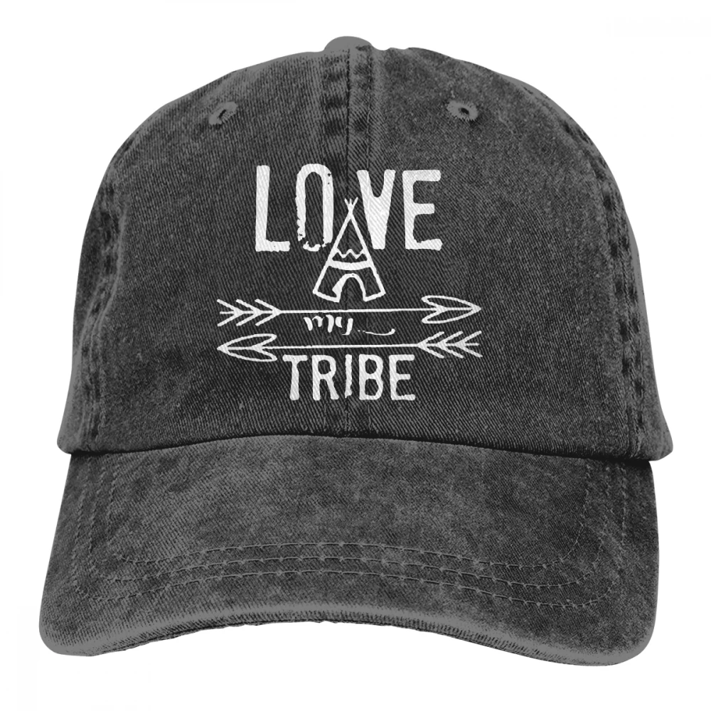 Love My Tribe Casquette черные унисекс Мужские Женские джинсовые бейсболка с ремешком кепки Регулируемая шляпа для гольфа папа