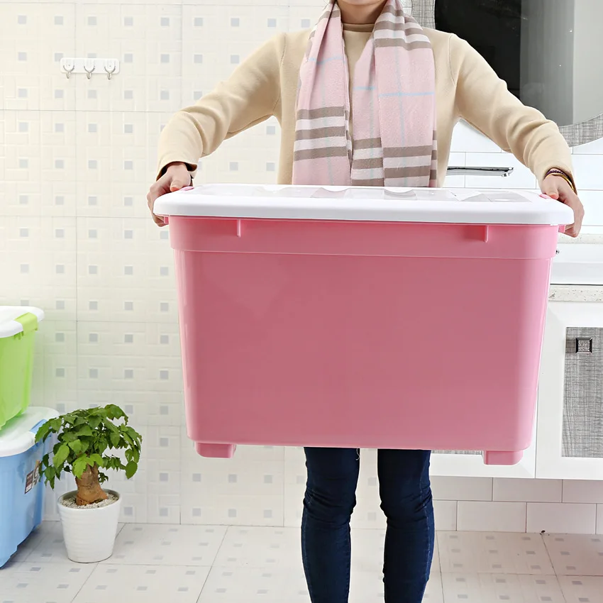 

Straw Bear Plastic Storage Box Large Size Clothes Organizing Box with Cap Toy Storage Clothes Storage Box