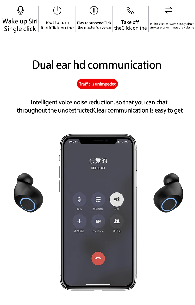 Мини TWS Bluetooth 5,0 наушники 8D объемные стерео настоящие беспроводные наушники светодиодный цифровой дисплей наушники с микрофоном гарнитура