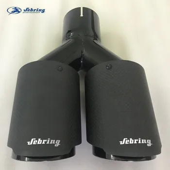 

sebring Official car accessories glossy black pipe matte equal length carbon fiber modified muffler tail pipe muffler tip