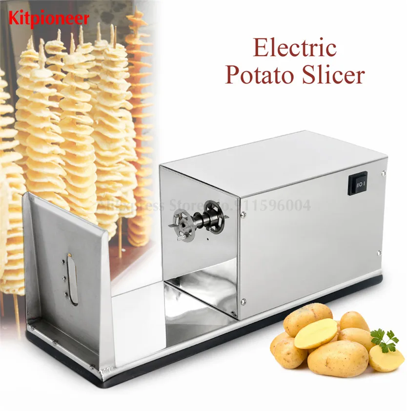 Quality Electric Tornado Potato Slicer Spiral Potato Machine Cutter Stainless Steel 220V/110V Sausage Tower Cutter