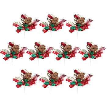 

10pcs Xmas Decor Dessert Party Paper Cupcake Cake Toppers Accessory Adornment Picks