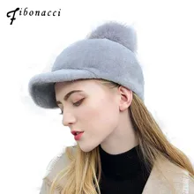 Фибоначчи, новинка, шерстяная меховая бейсболка, брендовая качественная шапка из меха лисы, женская шапка, Толстая теплая Женская Бейсболка