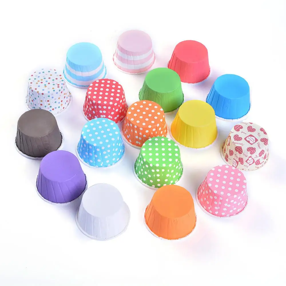 

100Pcs/Lot Cake Tray Cupcake Paper Cups Random Color Cupcake Liner Cupcake Paper Baking Cup Kitchen Diy Party Supplies Cake Mold