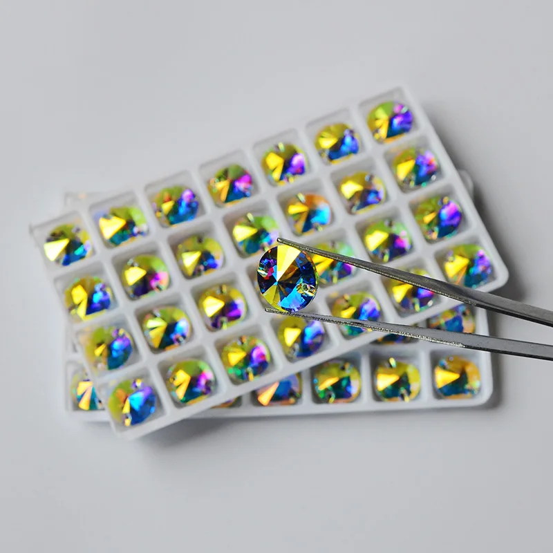 3200 Rivoli Crystal AB Glass Sew On Rhinestones for Clothes Crafts Arts YANRUO sew on rhinestones sewing rhinestones glass rhinestones glass crystals rhinestone crystals crystal rhinestones clear glass rhinestones rhinestones beads rhinestone accessories