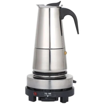 

450Ml Stainless Steel Coffee Pot Mocha Espresso Latte Percolator Coffee Maker with Electric Stove Filter Drink Cafetiere EU Plug