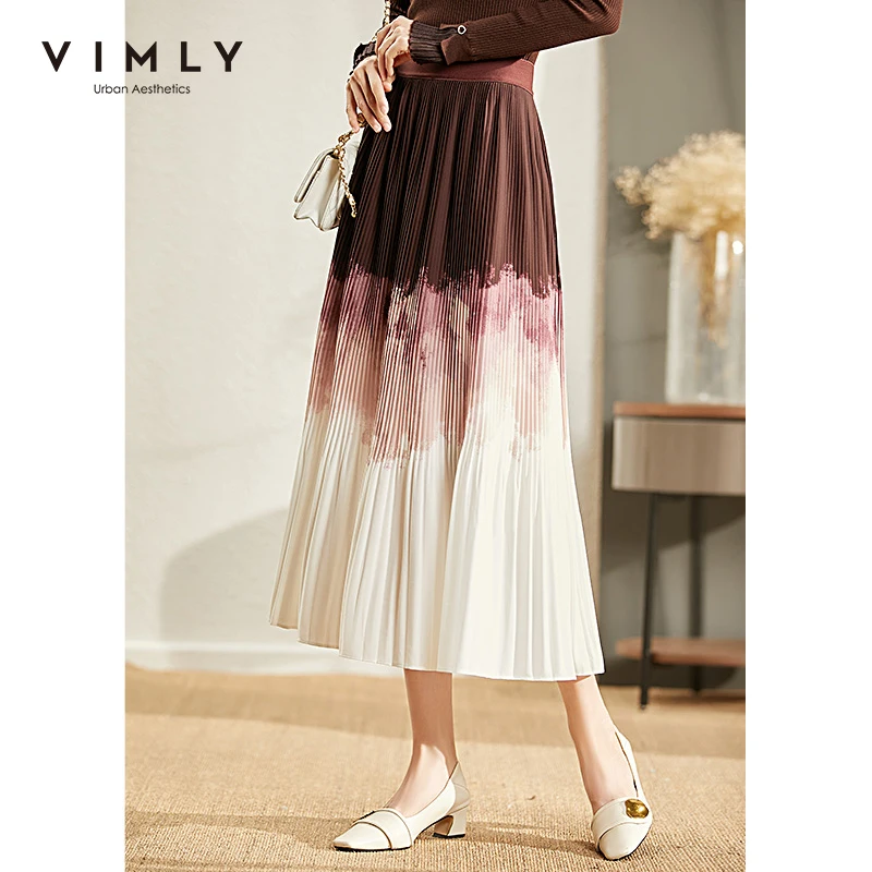 Юбка-макси Женская плиссированная трапециевидная с высокой талией F8960 | одежда