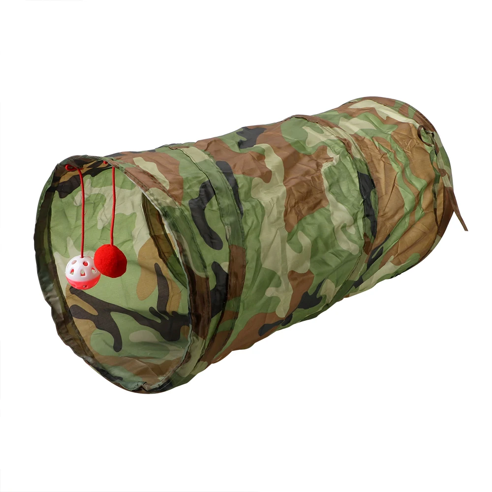 Camouflage NICEYARD Забавный для домашнего котика складной туннель для хранения 7 цветов игрушки для котят 2 отверстия игровые трубки шары туннельные трубы товары для домашних животных - Цвет: Camouflage
