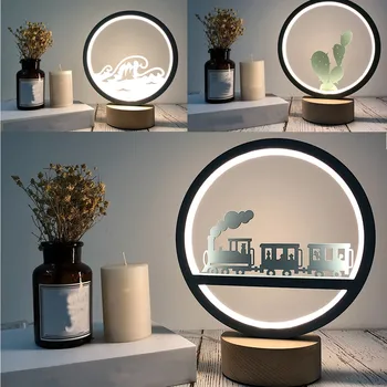 

Creative Craft Decoration Wooden Lamp Led Light Night Light Table Lamp светильник настольный Usb LED Book Light Led Usb для книг