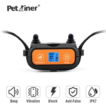 

Petrainer 856 Waterproof Anti Bark Dog Collar Training Shock Collar with Shock/ Vibration/ Sound