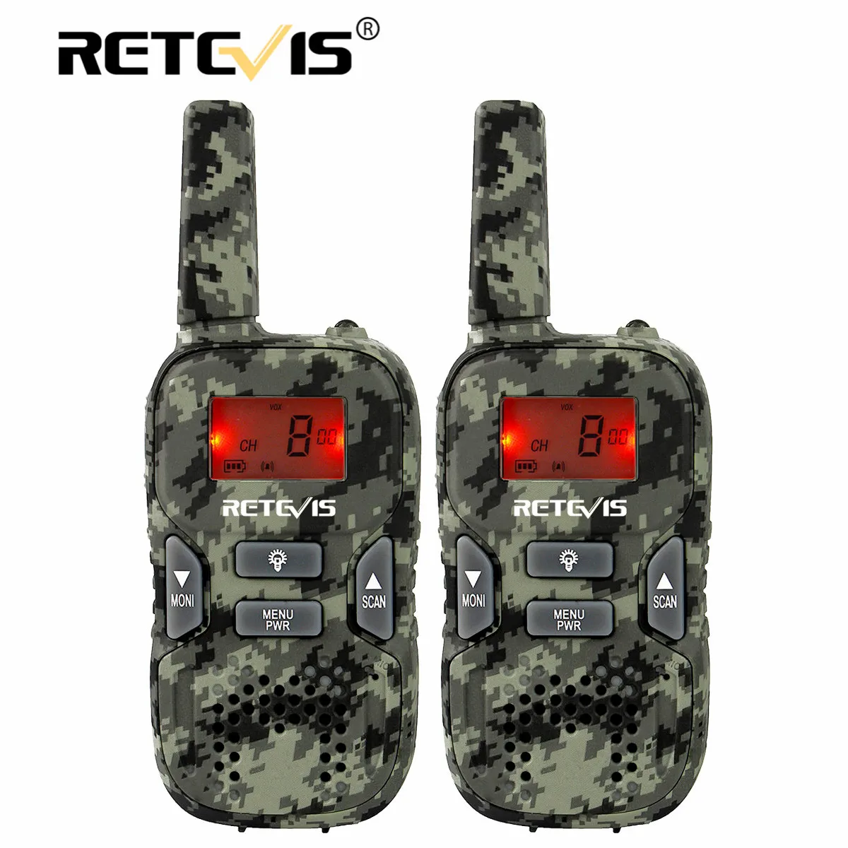 Мини рация Retevis RT33 2 шт. двустороннее радио 0 5 Вт PMR PMR446 FRS VOX фонарик Рождественский