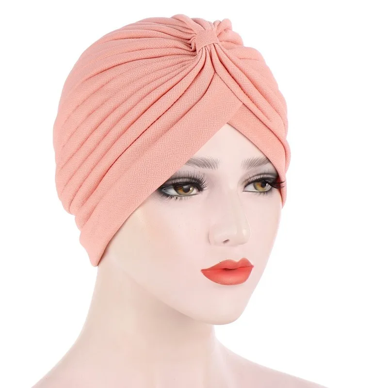 

New Muslim headscarf hat India hat 2021 New Fashion Casual Double Stretch Velvet Turban Headwrap Turbante Women Hijab Headwear
