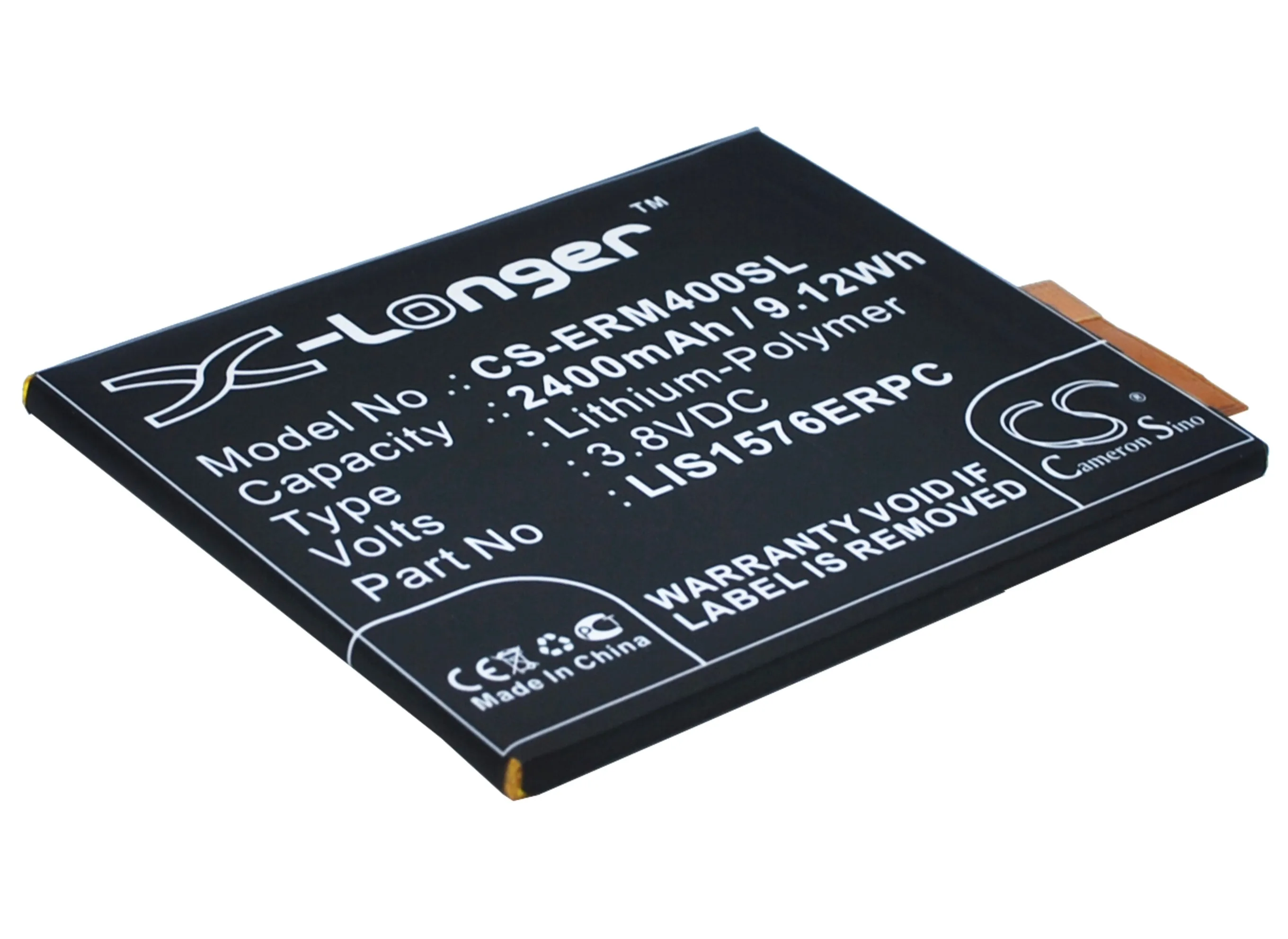 Обновленная батарея Cameron Sino для sony Ericsson AGPB014-A001 E2303, E2306, E2312, E2333, E2353, E2363 2400 mAh/9.12Wh