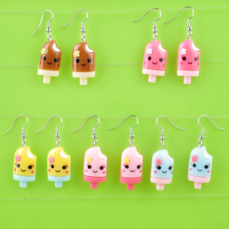 Модные полимерные серьги-подвески в форме капли для мороженого на палочке серьги