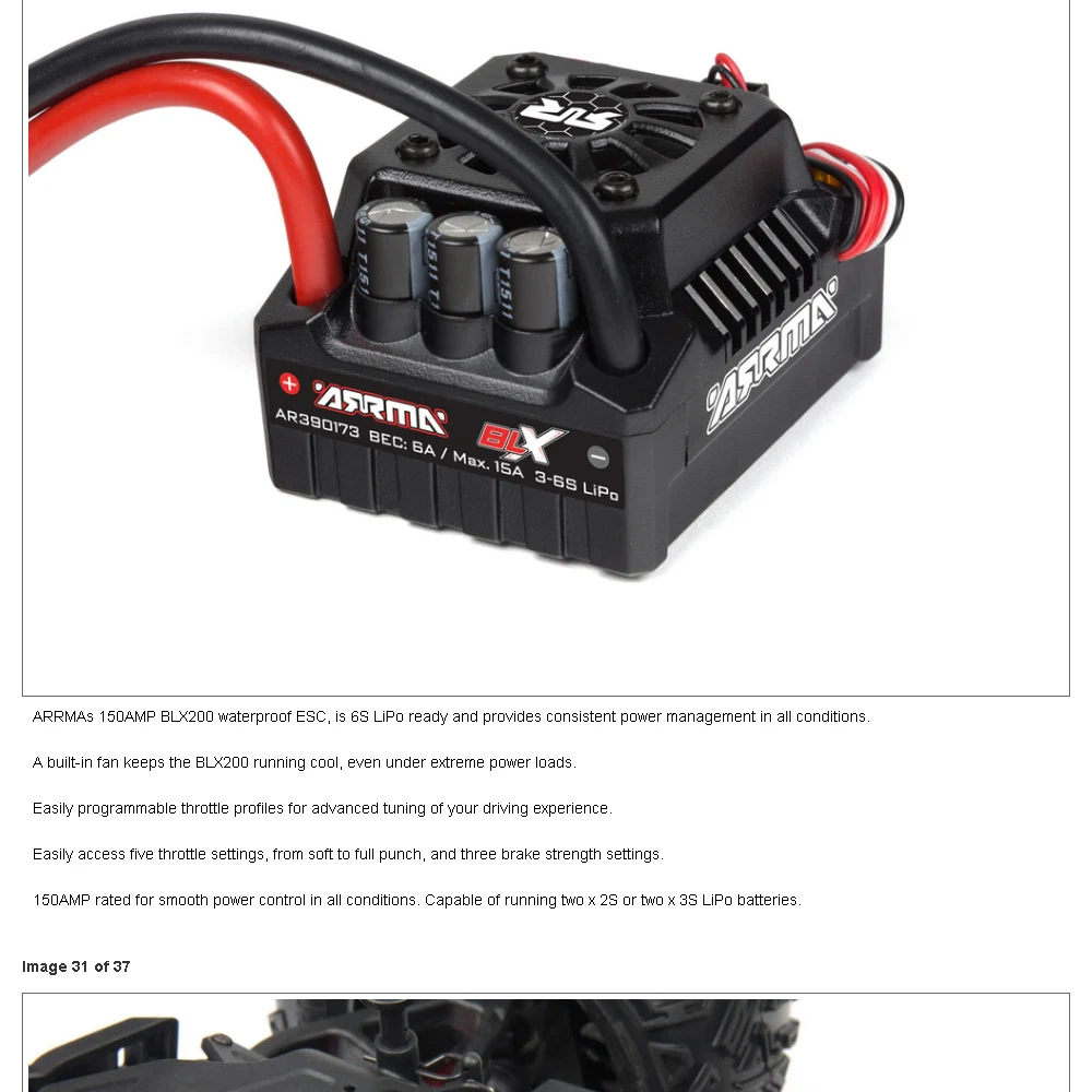 ARRMA Nero AR106011 6S BLX бесщеточный 1/8 4WD MT водонепроницаемый blx RTR весы 150A ESC 4wd 3 дифференциальный замок monster truck
