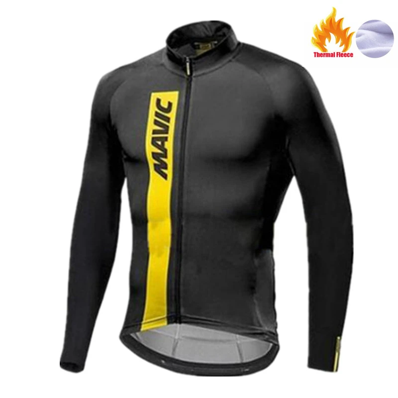 Mavic зимние термальные флисовые велосипедные майки с длинным рукавом Ropa Ciclismo MTB