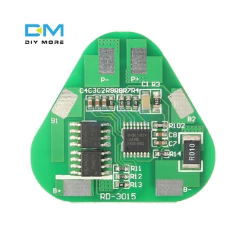 

3S 4A Li-ion Li-Po Cylindrical Prismatic Lithium Polymer Battery 3 Cell PCB Module Board Short Circuit Overcharge Protection BMS