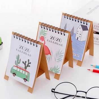 

Hand Drawing 2020 Fresh Cartoon Mini Flamingo Desktop Paper Calendar Dual Daily Scheduler Table Planner Yearly Agenda Organizer