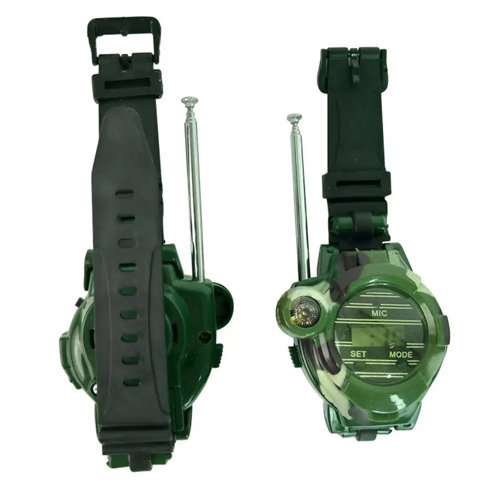 2pcs Walkie Talkies Watches Toys for Kids 7 in 1 Camouflage 2 Way Radios Mini Walky Talky Interphone Clock Children Toy 2