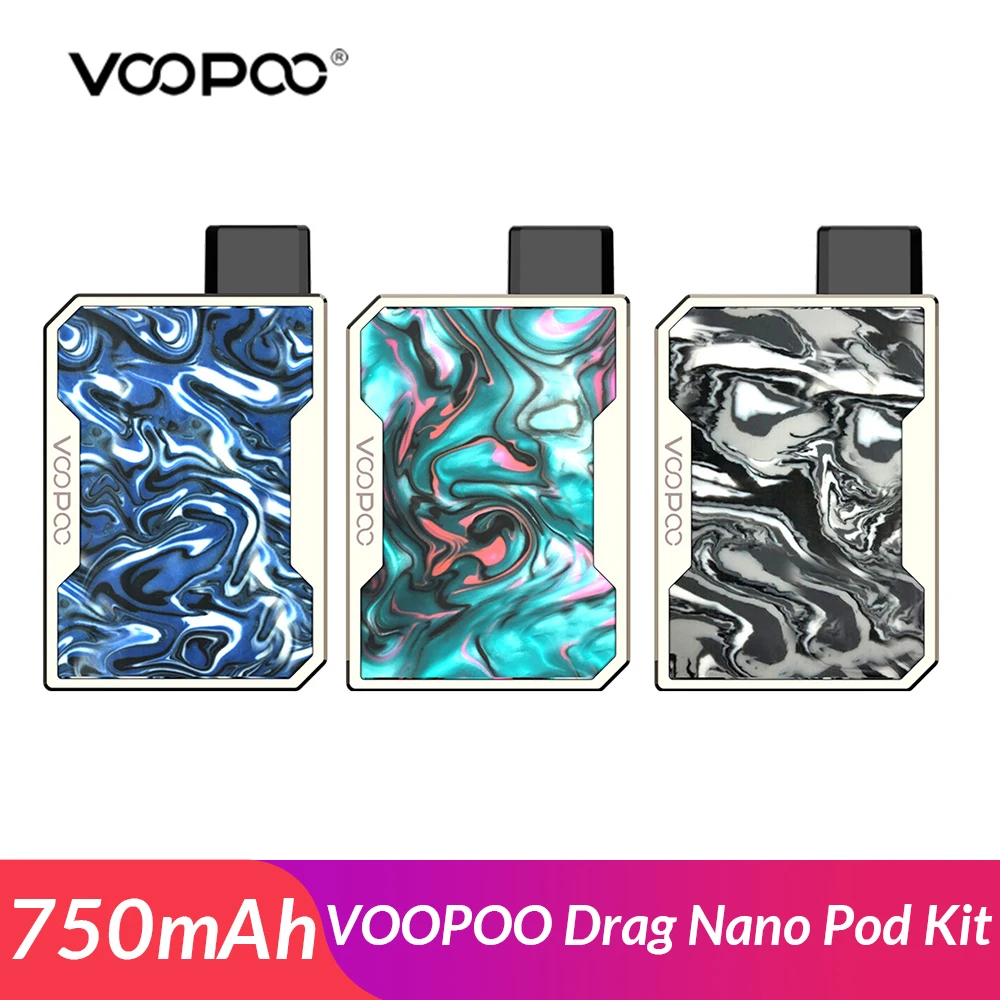 

Original VOOPOO Drag Nano Pod Kit with built in 750mAh +Nano pod Cartridge 1ml E-cig Vs Drag 2/Drag Mini vape