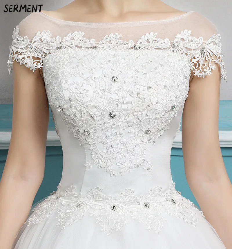 

Wedding Dress 2019 Spring and Summer New Bride's Shoulder-to-shoulder V-neck Slim and Elegant