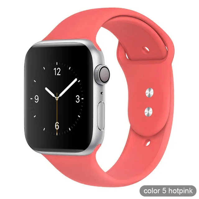 5 Hotpink Спортивный ремешок ProBefit weiche Silikon для Apple, Uhr, 4, 3, 2, 1, 38 мм, 42 мм, Gummi, нарукавная повязка, für Iwatch, серия 4, 40 мм, 44 мм - Цвет ремешка: 5 Hotpink