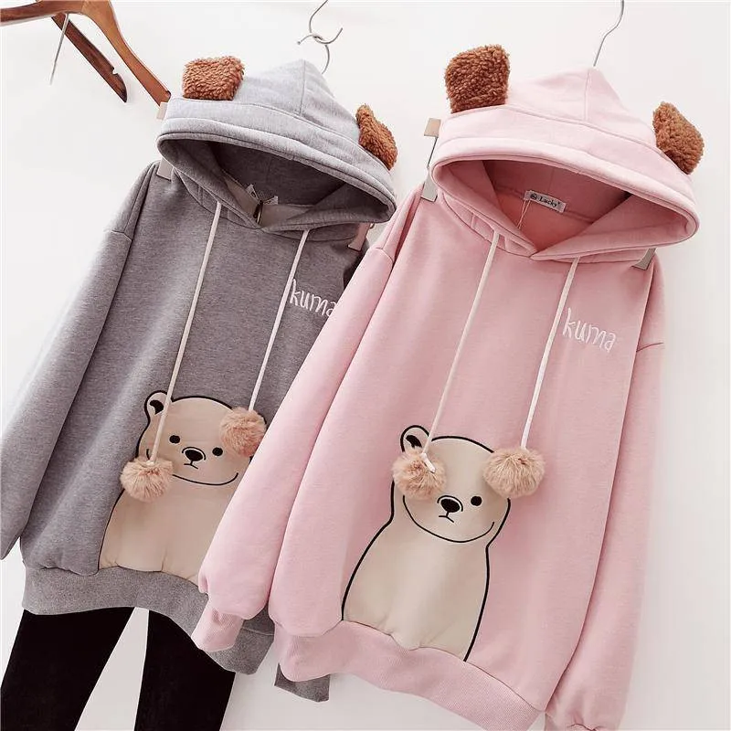 Kawaii Для женщин свободные кофты осень стильная футболка с изображением персонажей видеоигр принт в стиле Харадзюку Толстовка уличная белая негабаритных топы, зимние топы для девочек