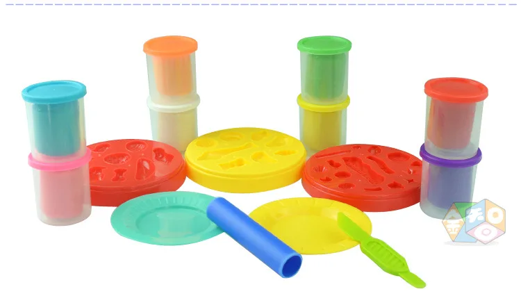 

Cute QQ Candy 3D Colored Clay Mould with 8-Color Colored Clay Children'S Educational DIY Plasticine Toys