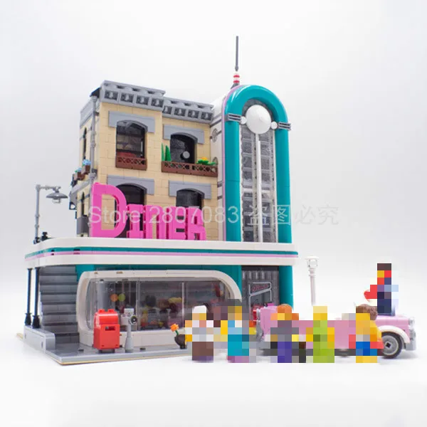 

10260 IN STOCK Creator Street Downtown Diners 15037 2480Pcs Street View Model Building Blocks Bricks Kids Education Toys
