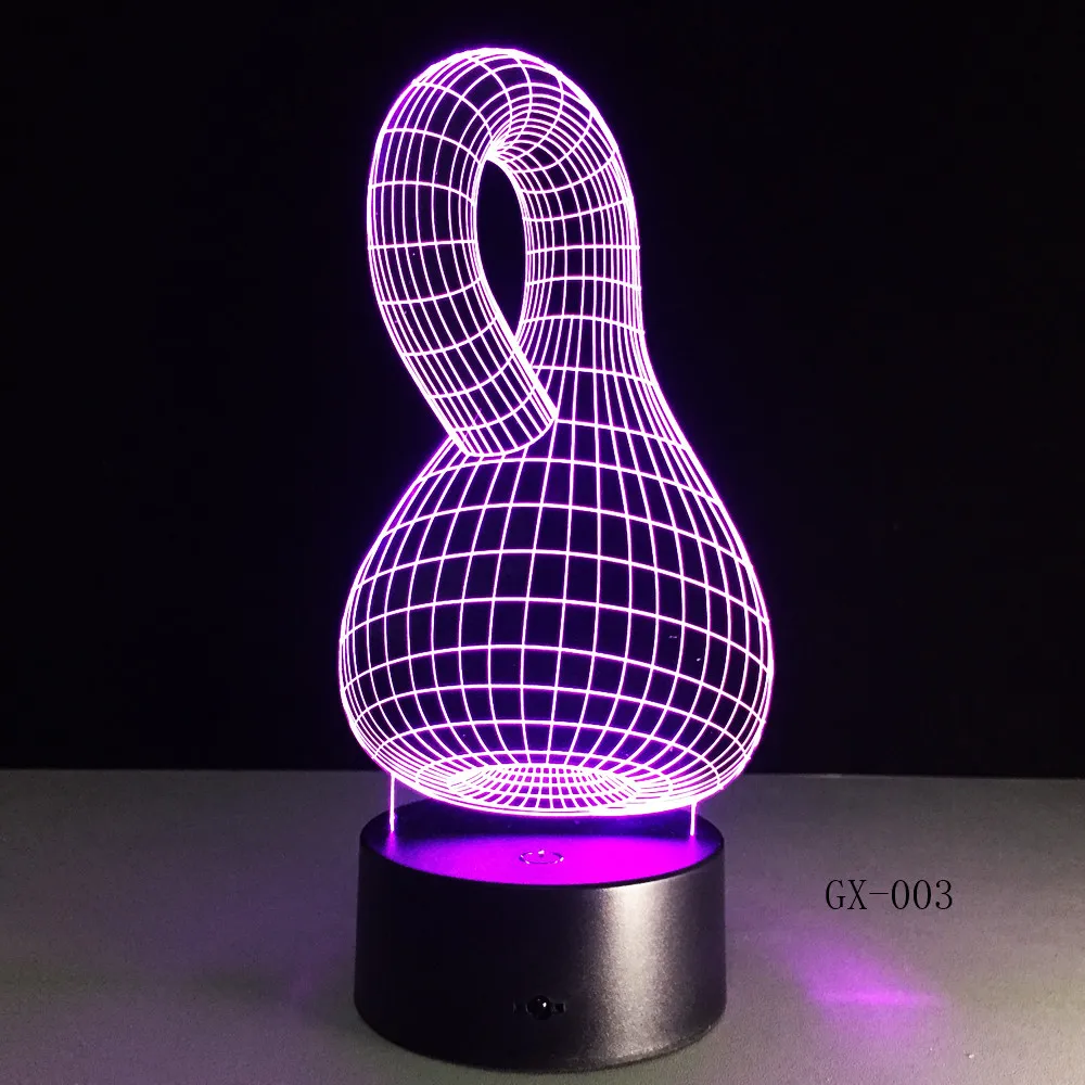 Абстрактные бутылки 3D светодиодные лампы красочные стерео акриловые украшения спальни свет GX-003